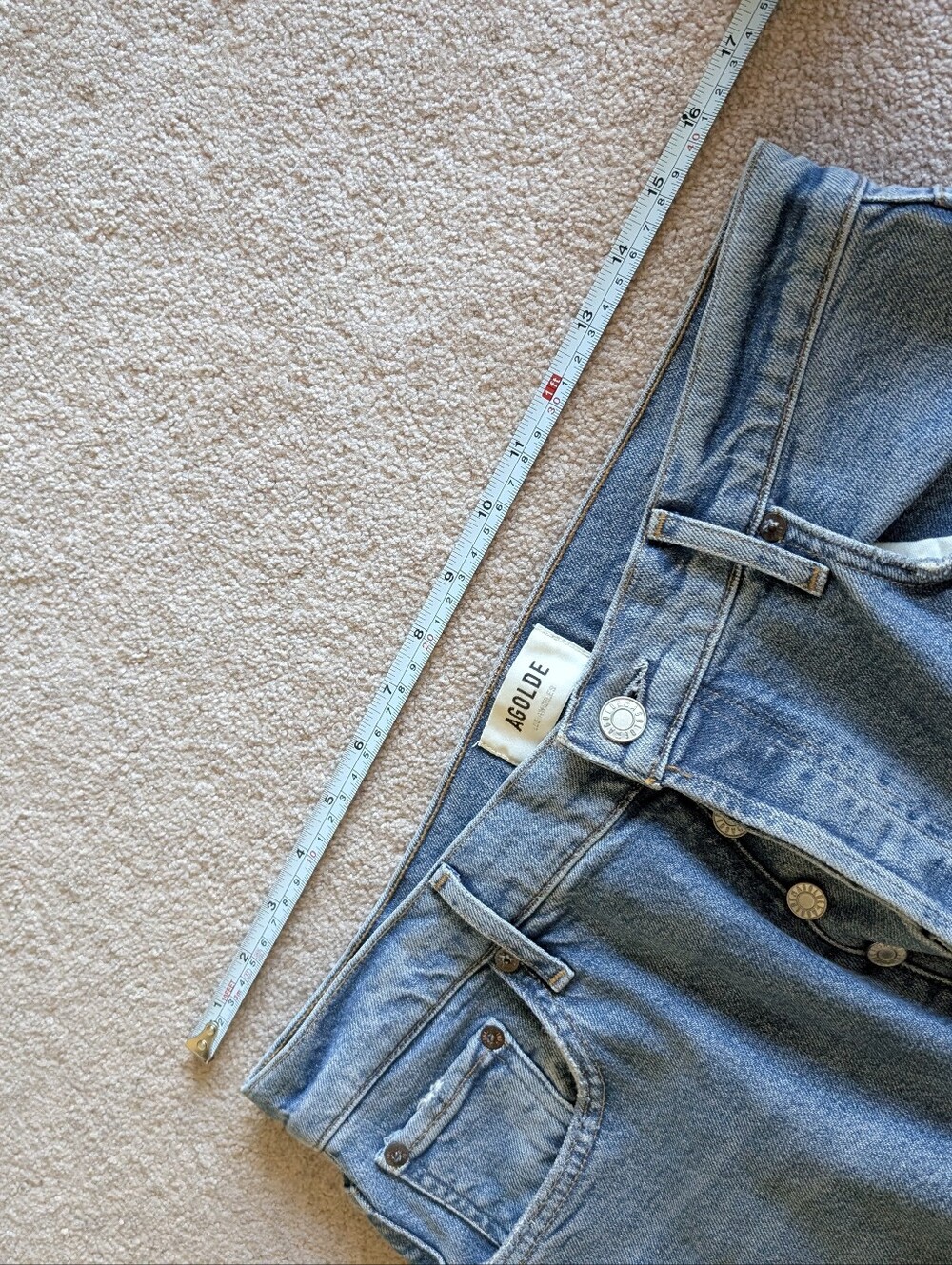 Agolde Riley High Rise Straight 90's Button Fly Distressed Jeans - Picture 7 of 9